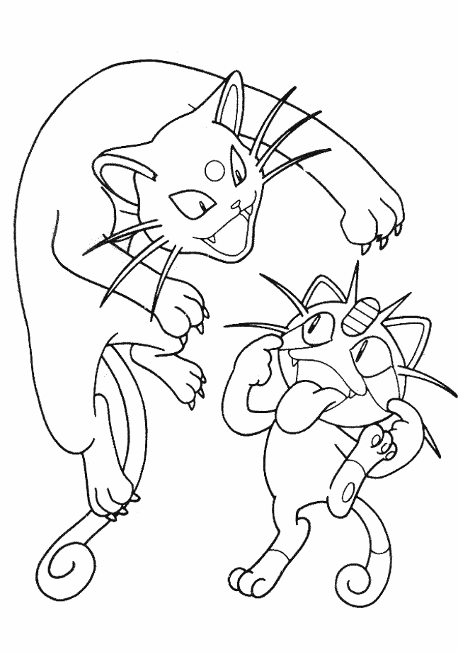 Plansa de colorat cu Pokemon 77 75
